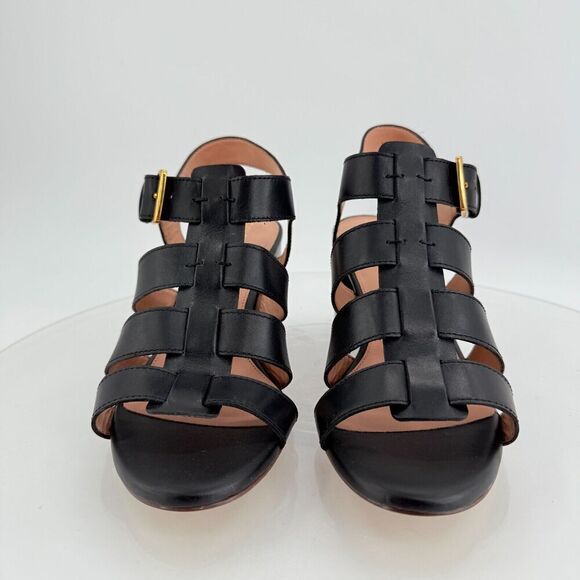 Cole Haan Womens Josie Fisherman Sandals Black Leather Caged Block Heel 10B - Picture 3 of 14